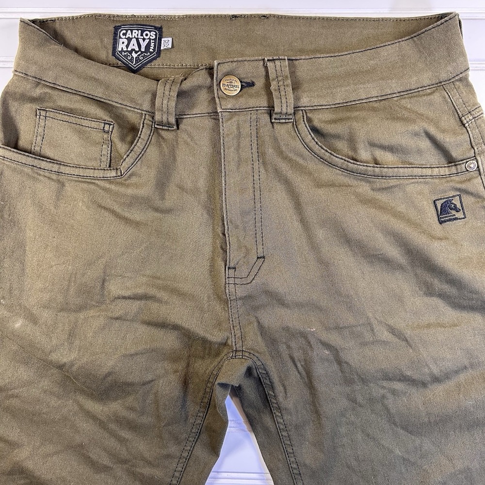 TD Apparel Carlos Ray Tactical Pants Mens 32x32(Fits 34x32) Slim Fit Khaki Olive - Picture 2 of 16